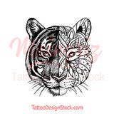 original tiger mandala half sleeve tattoo design references created by tattoo artist