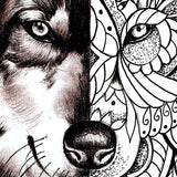 Mandala wolf tattoo design references created by tattoo artist