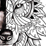 Mandala wolf tattoo design references created by tattoo artist