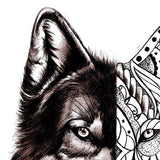 Mandala wolf tattoo design references created by tattoo artist