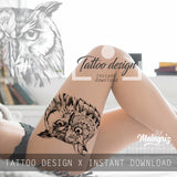 Owl mandala tattoo design high resolution download