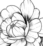 Sexy peony linework forearm tattoo design high resolution download