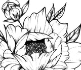 Sexy peony linework forearm tattoo design high resolution download
