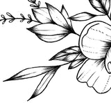Sexy peony linework forearm tattoo design high resolution download