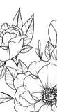Peony half sleeve linework high resolution download