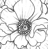 Peony half sleeve linework high resolution download