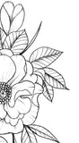 Peony half sleeve linework high resolution download