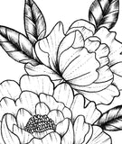 Peony half sleeve linework  tattoo design high resolution download