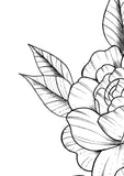 Peony linework half sleeve tattoo high resolution download