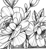 Sexy peony linework forearm tattoo design high resolution download