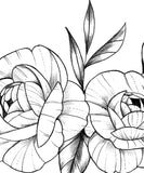 Sexy peony linework forearm  - tattoo design download