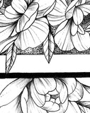 Sexy peony linework forearm tattoo design high resolution download
