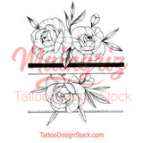 Sexy peony linework forearm  - tattoo design download