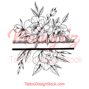 Sexy peony linework forearm tattoo design high resolution download
