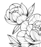 Peony linework forearm  - tattoo design download