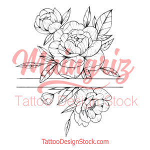 Peony linework forearm  - tattoo design download