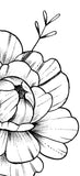 Peony linework half sleeve  - tattoo design download