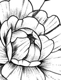 Peony linework half sleeve  - tattoo design download