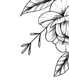 Peony linework half sleeve  - tattoo design download