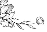 Peony linework sideboob  - tattoo design