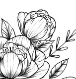 Sexy peony linework forearm tattoo design high resolution download