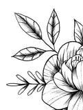 Sexy peony linework forearm tattoo design high resolution download
