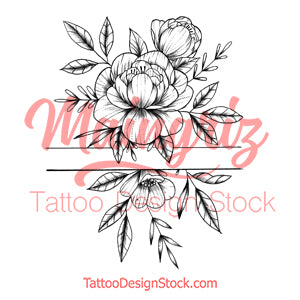 Sexy peony linework forearm tattoo design high resolution download