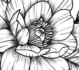Sexy peony sideboob linework tattoo design high resolution download