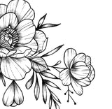 Sexy peony sideboob linework tattoo design high resolution download