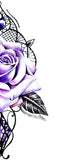 Precious stone with rose tattoo design high resolution download
