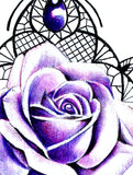 Precious stone with rose tattoo design high resolution download