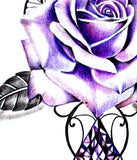 Precious stone with rose tattoo design high resolution download