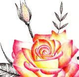 Precious stone with rose dotwork tattoo design high resolution download