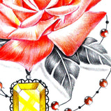 Precious stone with rose for woman tattoo design high resolution download