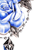 Precious stone with rose tattoo design high resolution download