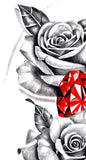 Precious stone with sexy rose tattoo design high resolution download