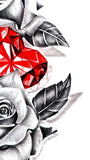 Precious stone with sexy rose tattoo design high resolution download