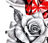 Precious stone with sexy rose tattoo design high resolution download