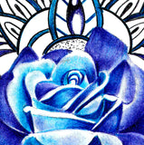 Precious stone with sexy realistic rose  tattoo design high resolution download