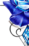 Precious stone with sexy realistic rose  tattoo design high resolution download
