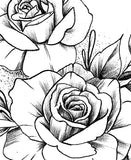 Roses pearls mandala tattoo design high resolution download
