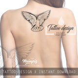 10 x Realistic dove tattoo design high resolution download