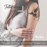 10 x Realistic dove tattoo design high resolution download