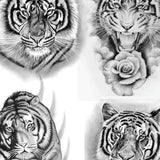4 x Realistic tiger tattoo design high resolution download