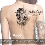 4 x Realistic tiger tattoo design high resolution download