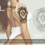 Realistic lion tattoo design high resolution download