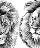 4 x Realistic lion tattoo design high resolution download