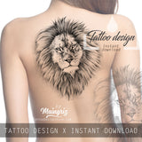 4 x Realistic lion tattoo design high resolution download