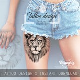 4 x Realistic lion tattoo design high resolution download