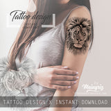 4 x Realistic lion tattoo design high resolution download